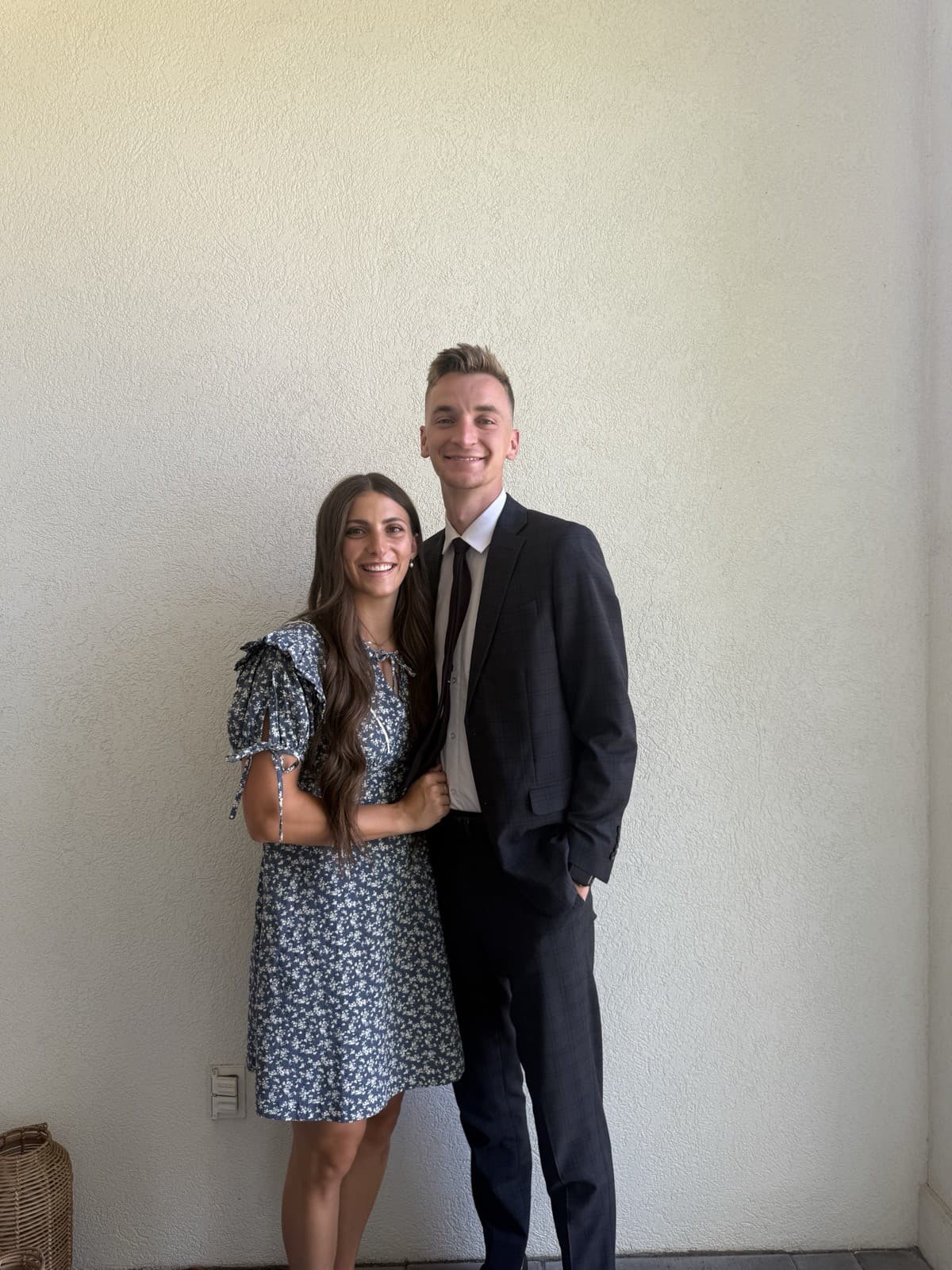 Calvin and his wife dressed up together