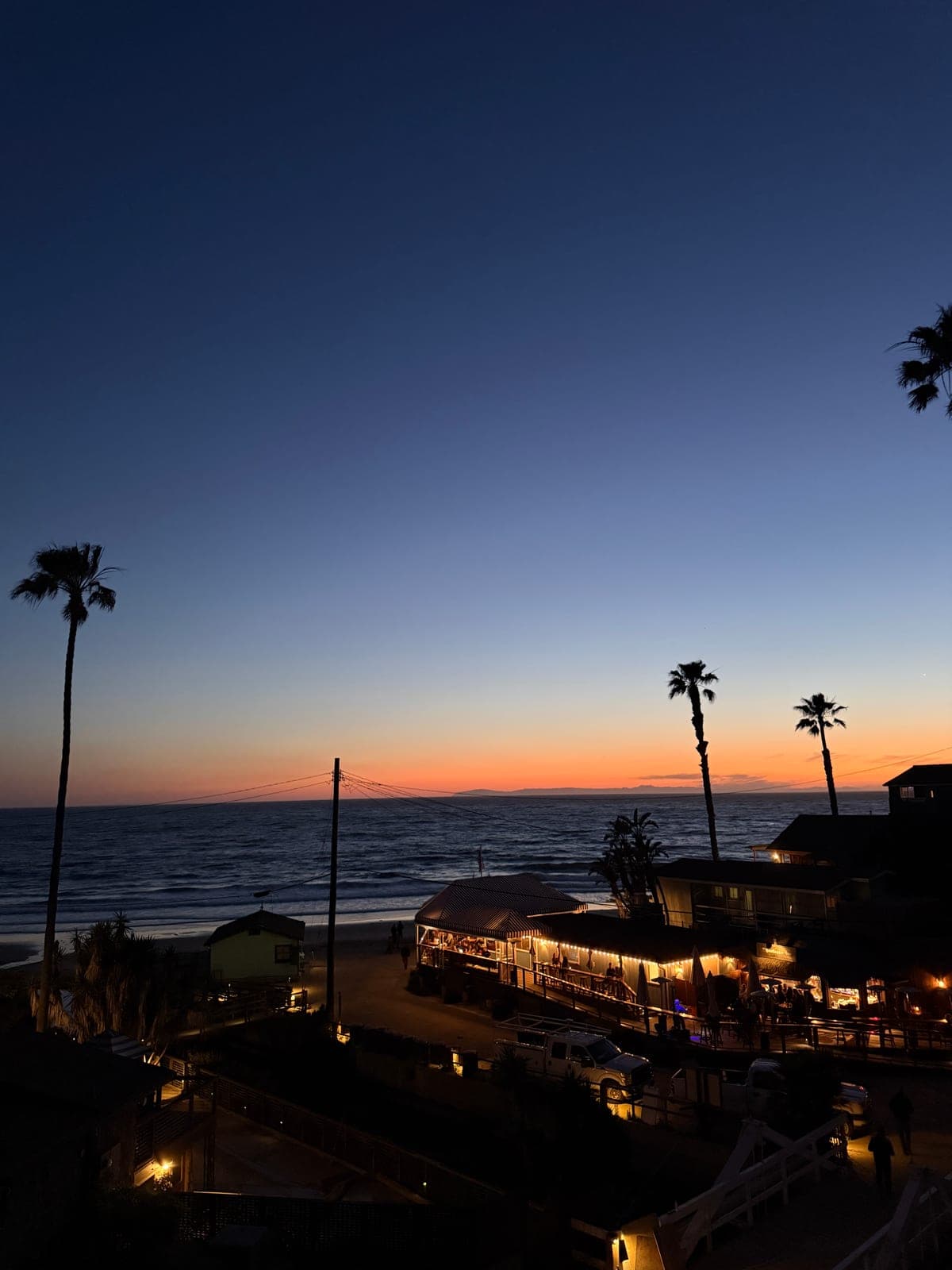 Sunset over the ocean in Newport Beach, California